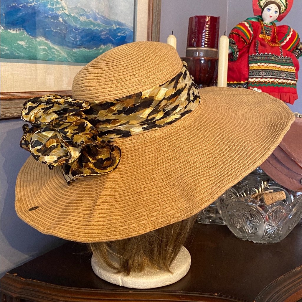 Tan Color Peter Grimm Brand Summer Wide Brim Style Hat Tan Color Peter Grimm Brand Summer Wide Brim Style Hat